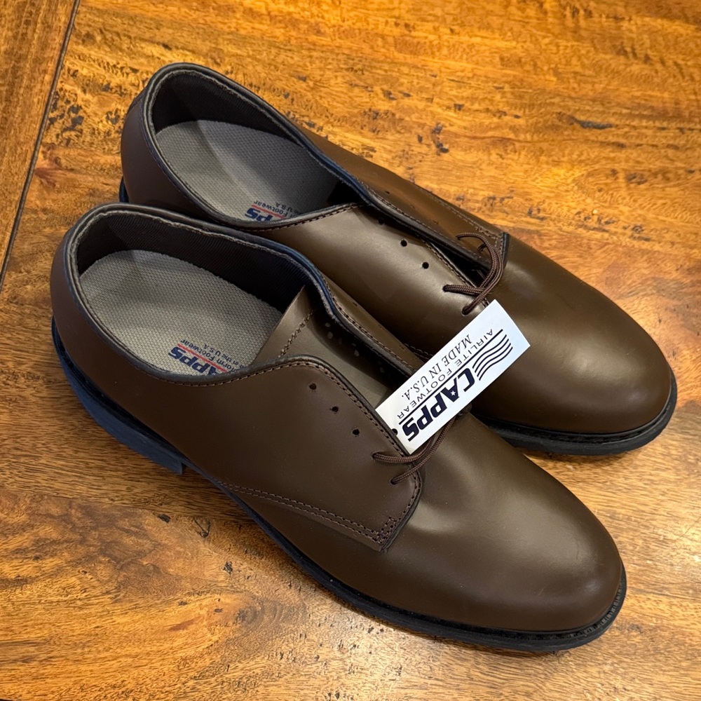 CAPPS Men's Classic Brown Leather US Army shoes